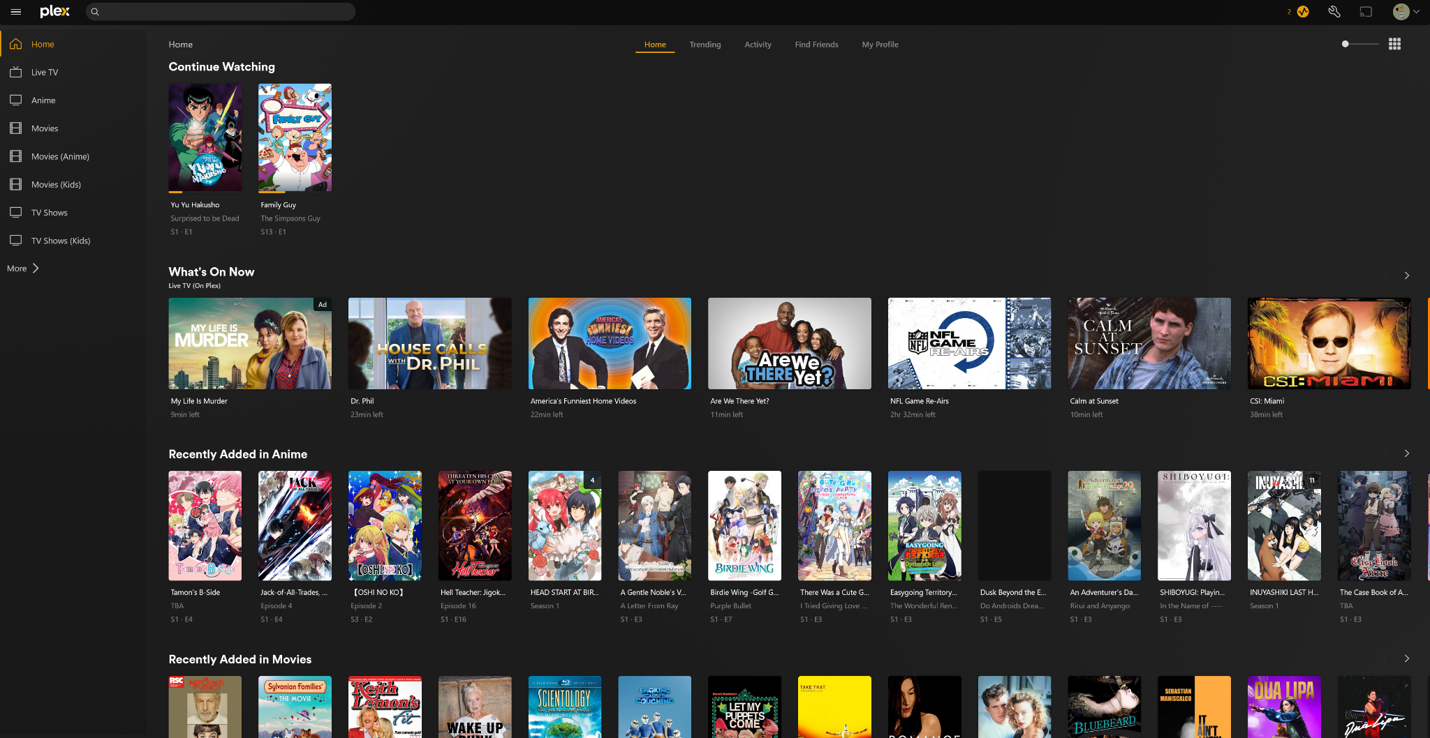 Plex UI Screenshot